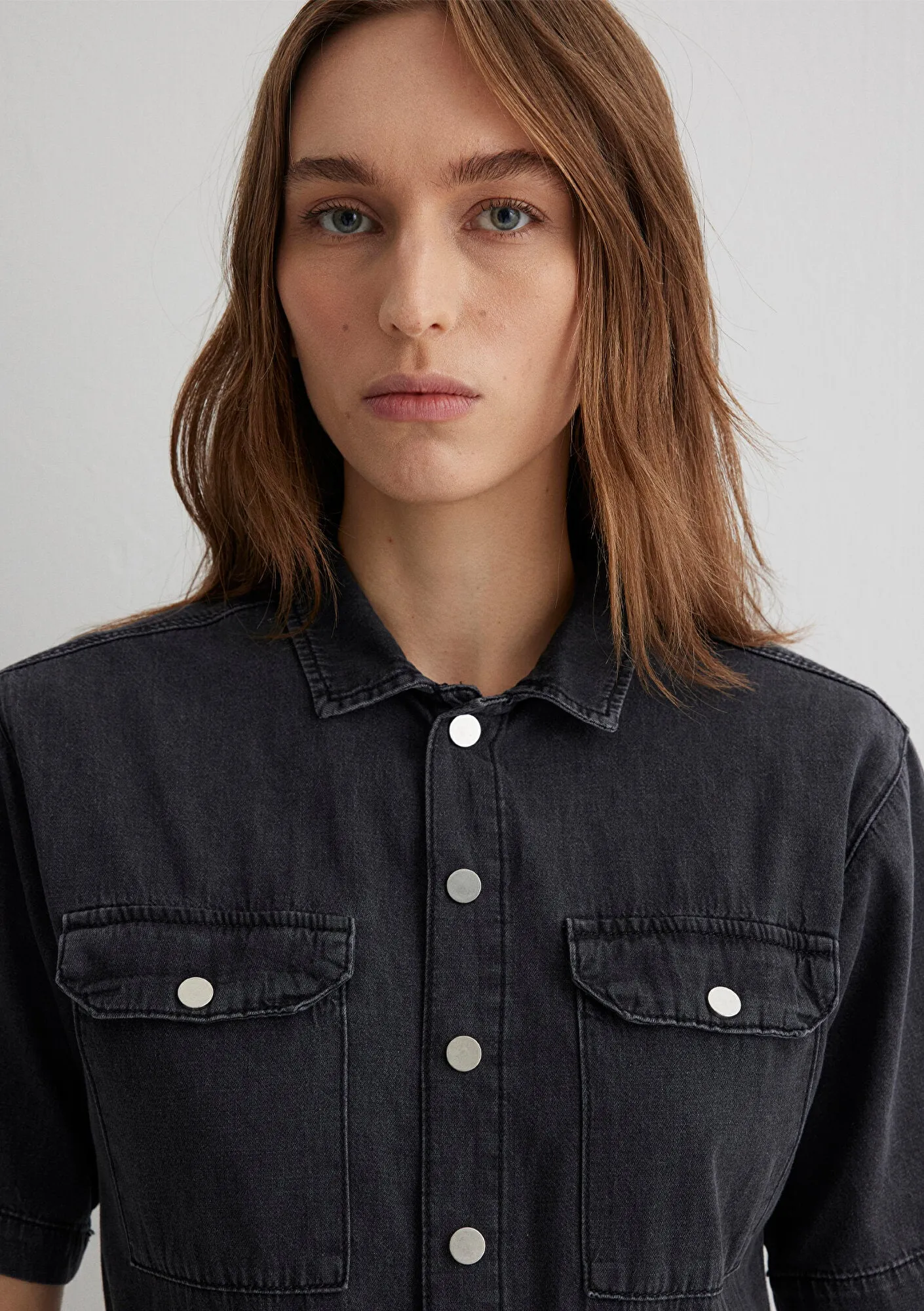 Doria Dark Smoke Gold Icon Jean Jumpsuit