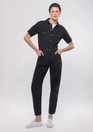 Doria Dark Smoke Gold Icon Jean Jumpsuit