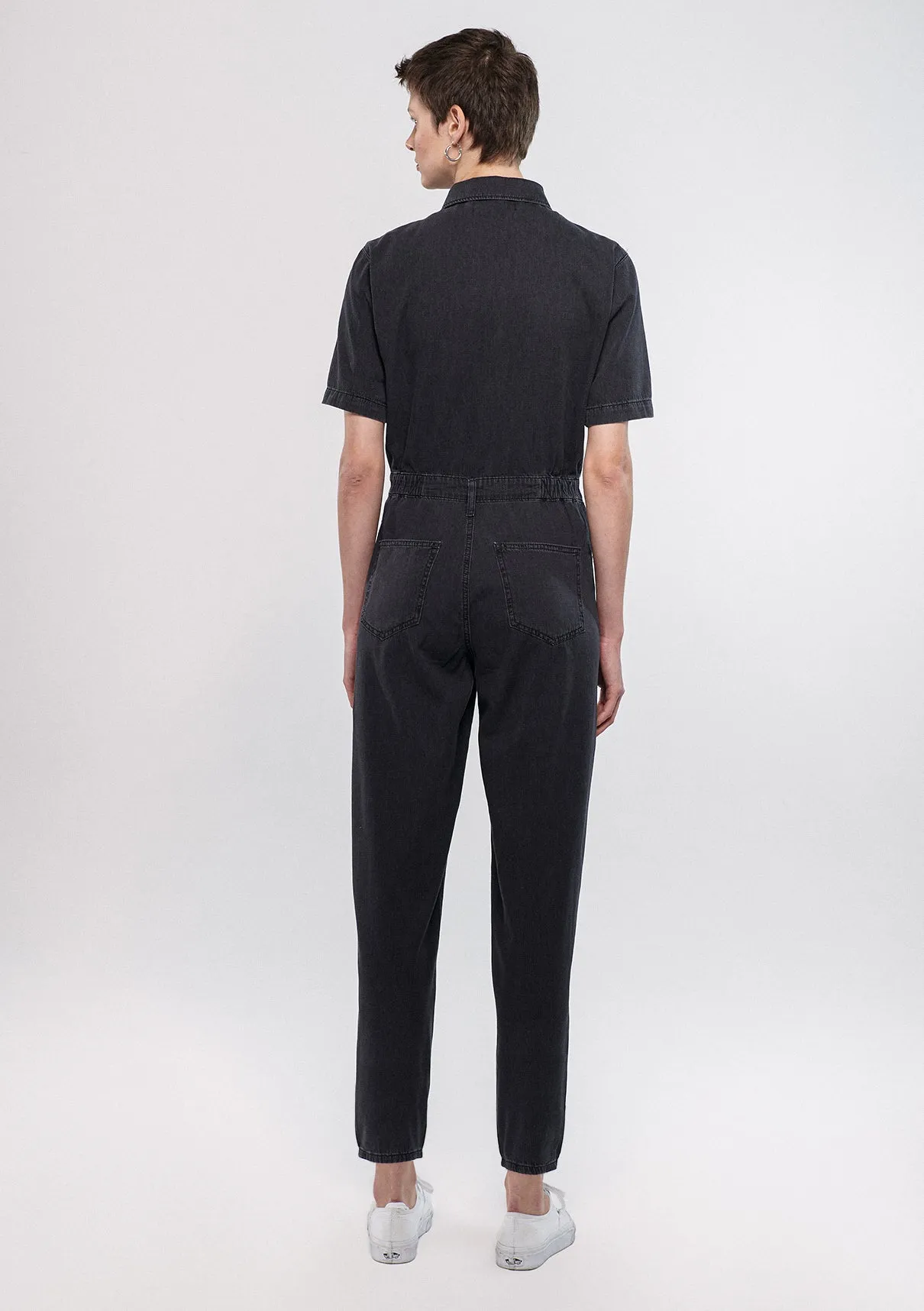 Doria Dark Smoke Gold Icon Jean Jumpsuit