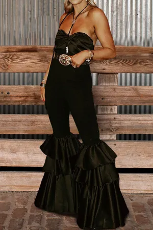 Elegant Ruffled Strapless Jumpsuit