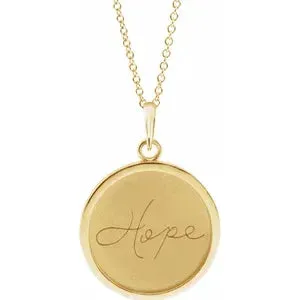 Engraved Disc 16-18" Necklace or Pendant 87444