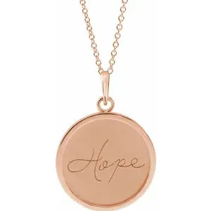 Engraved Disc 16-18" Necklace or Pendant 87444