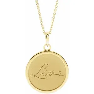 Engraved Disc 16-18" Necklace or Pendant 87444