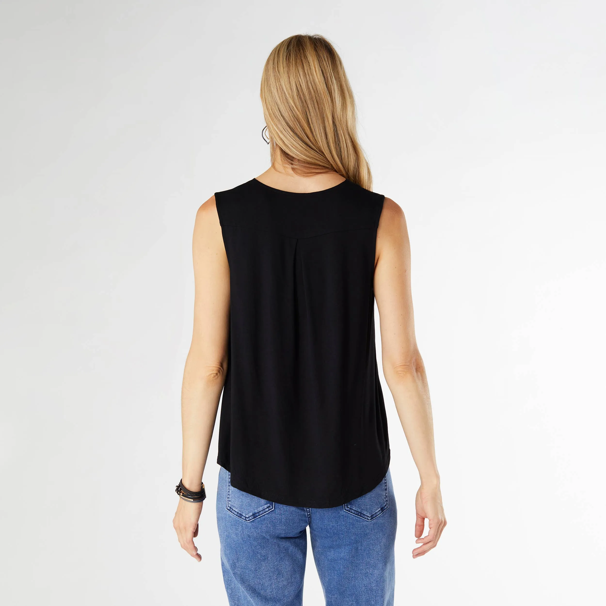 Erin Pleat Back V-Neck Tank