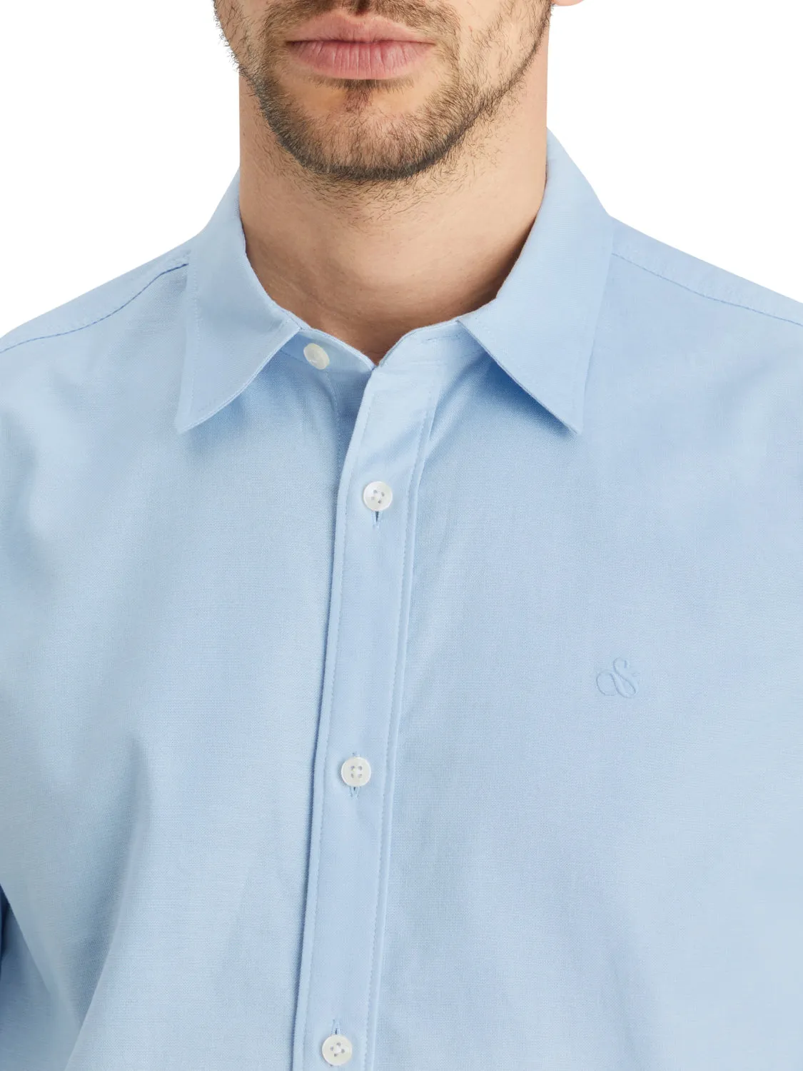 ESSENTIALS - Regular Fit Button Down Oxford - Shirt Blue