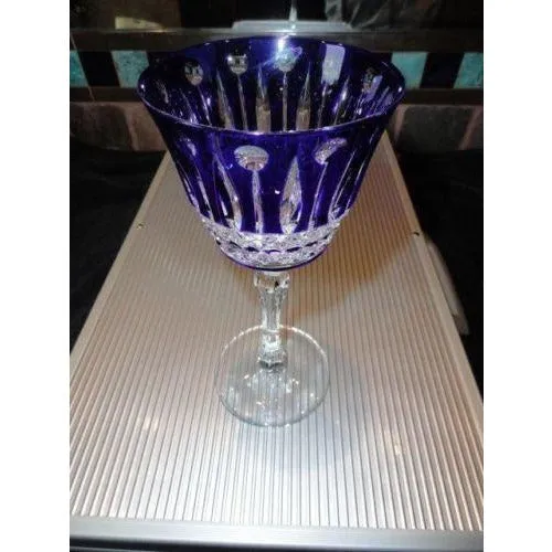 Faberge Xenia Cobalt Blue Crystal Wine Glass without box