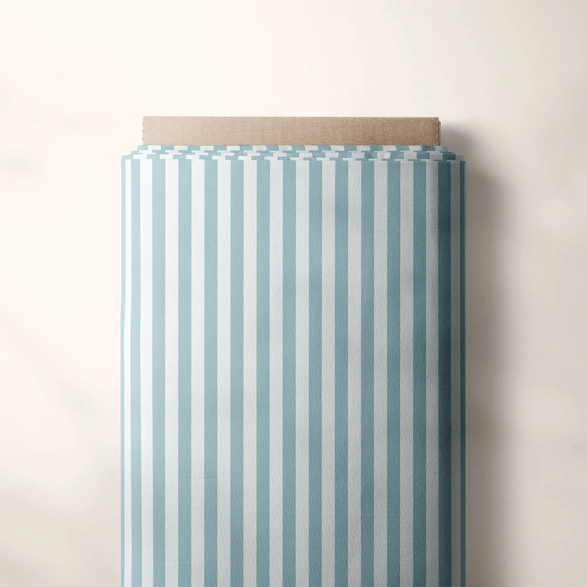 Fabric Linen - Candy Stripe Muted Blue