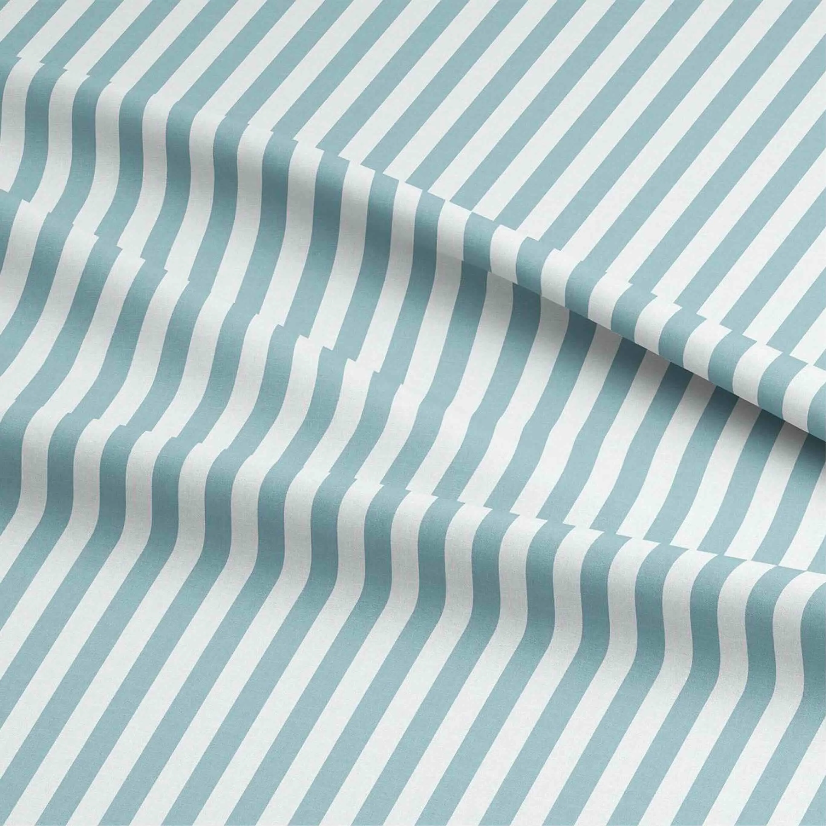 Fabric Linen - Candy Stripe Muted Blue