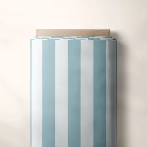 Fabric Linen - Candy Stripe Muted Blue