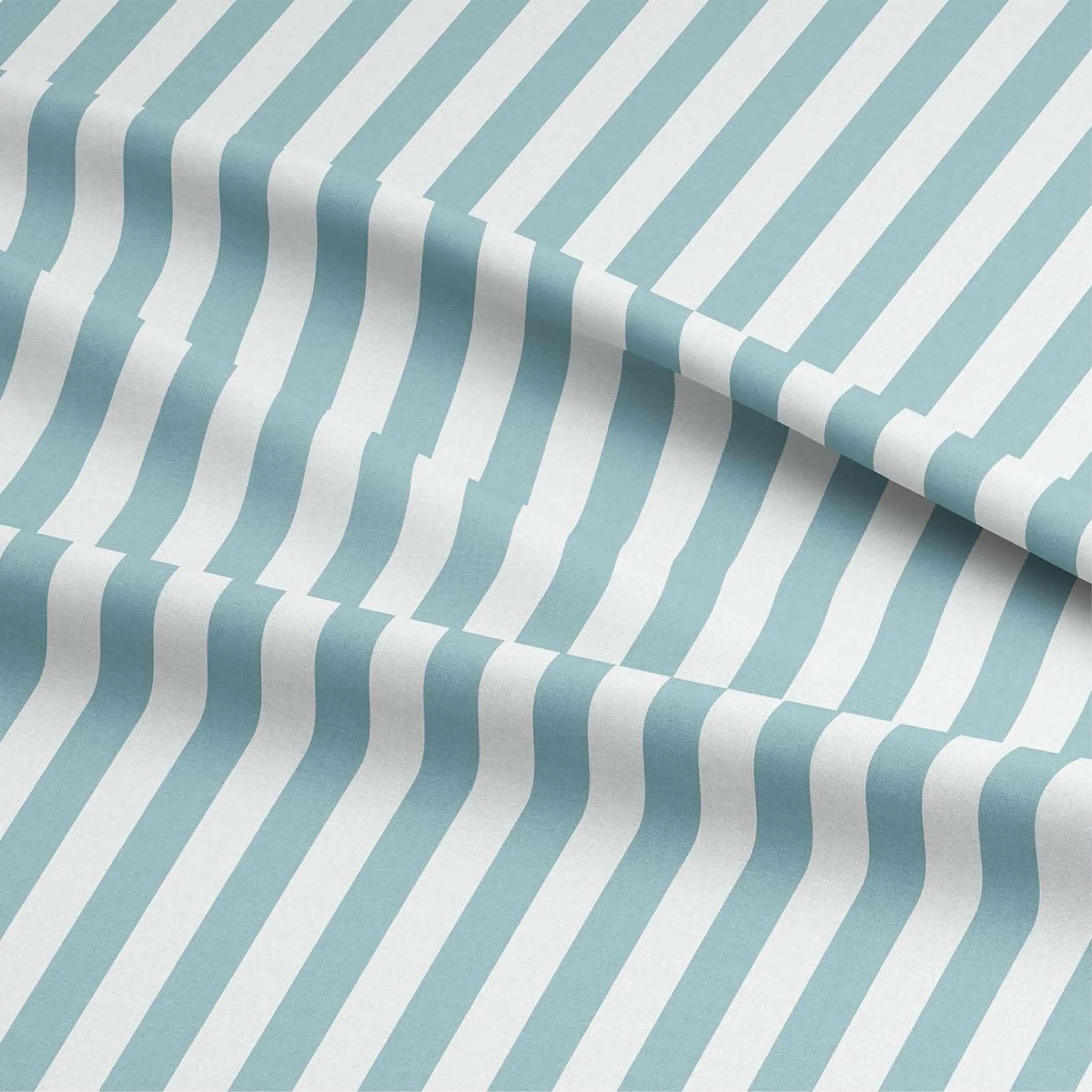 Fabric Linen - Candy Stripe Muted Blue