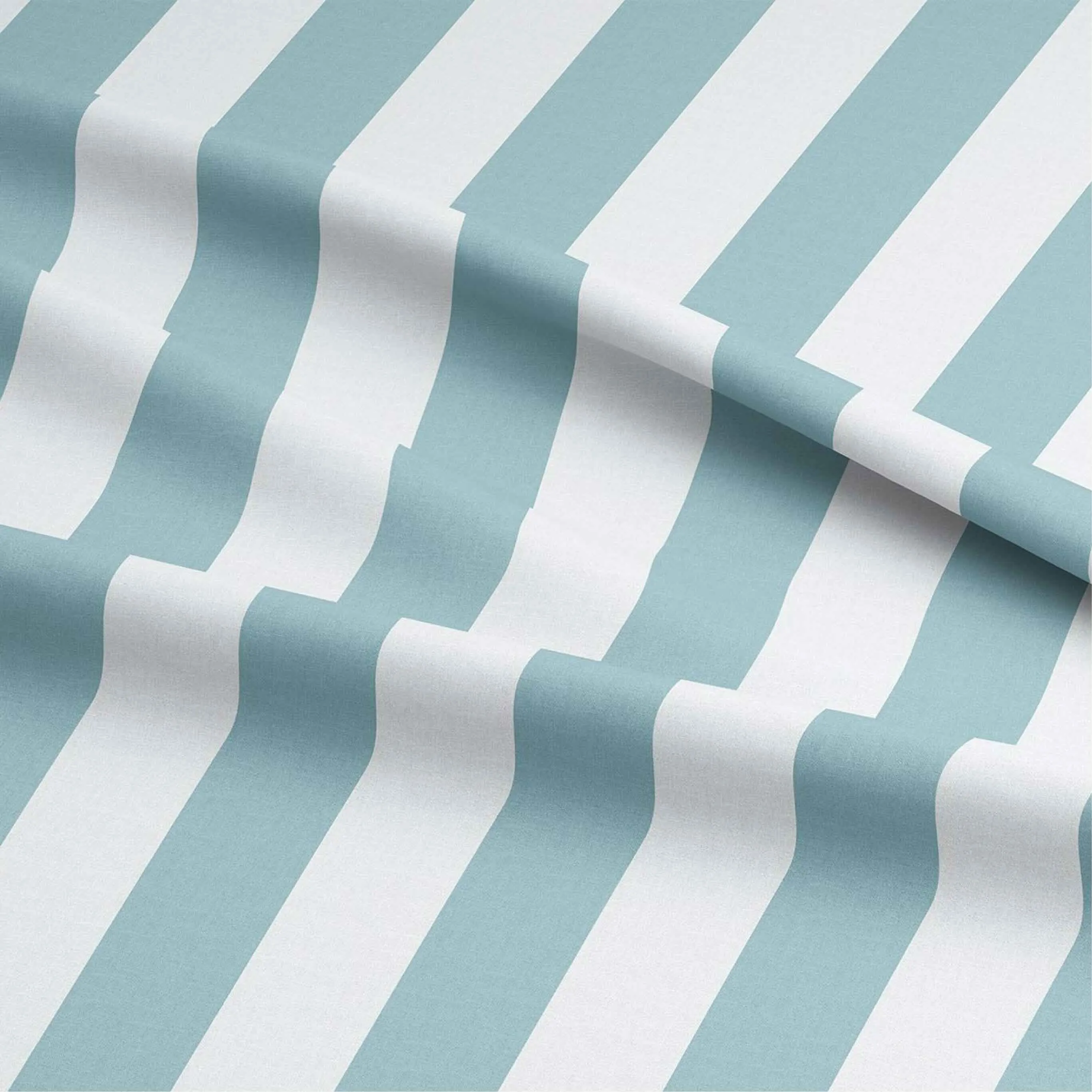 Fabric Linen - Candy Stripe Muted Blue