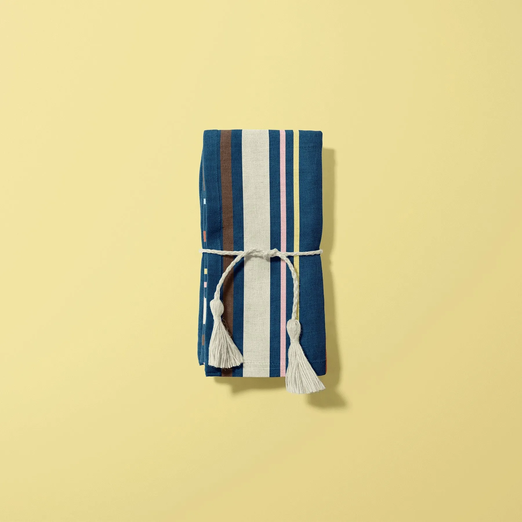 Fabric Linen Canvas - Barcode Dark Blue Stripe