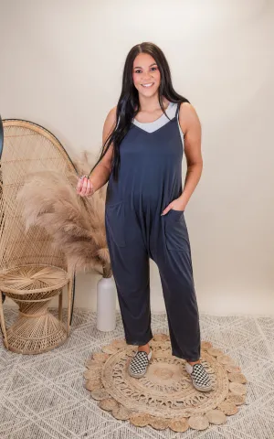 Farmers Market V-Neck Sleeveless Harem Jumpsuit