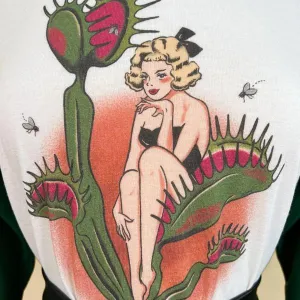 Feed Me Unisex Raglan Tee - White/Green -