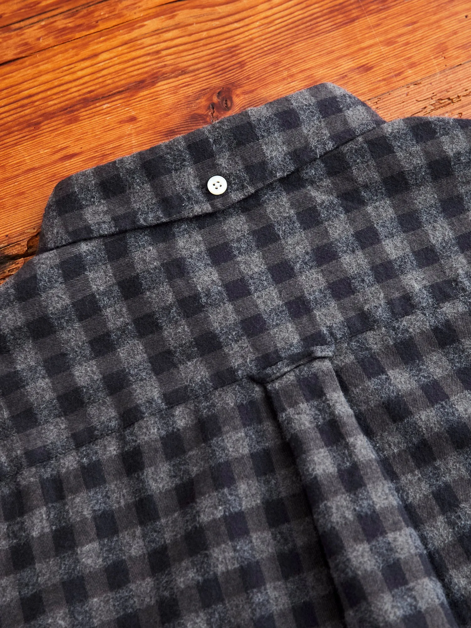 Gingham Check Button-Down Shirt in Grey