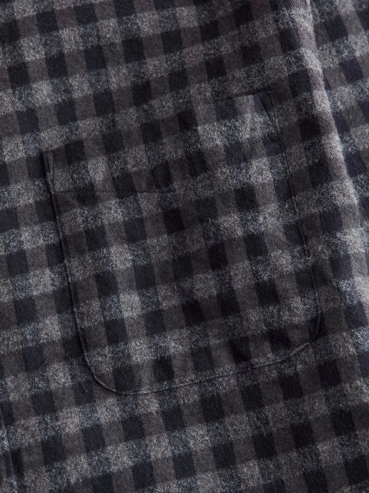 Gingham Check Button-Down Shirt in Grey