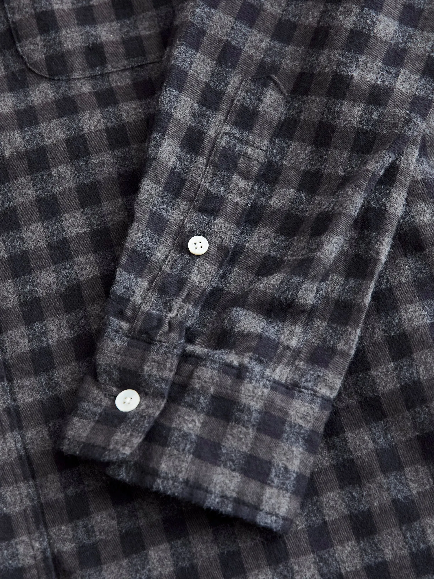Gingham Check Button-Down Shirt in Grey