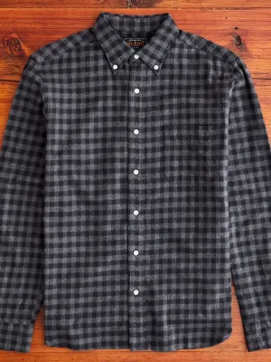 Gingham Check Button-Down Shirt in Grey