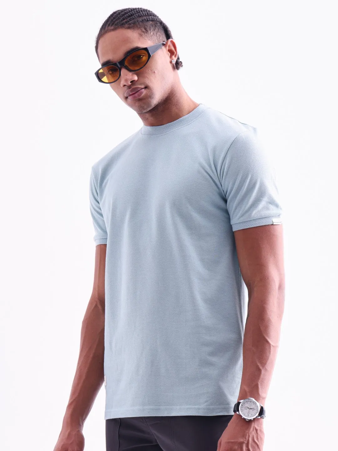 Green Plain Crew Neck T-Shirt
