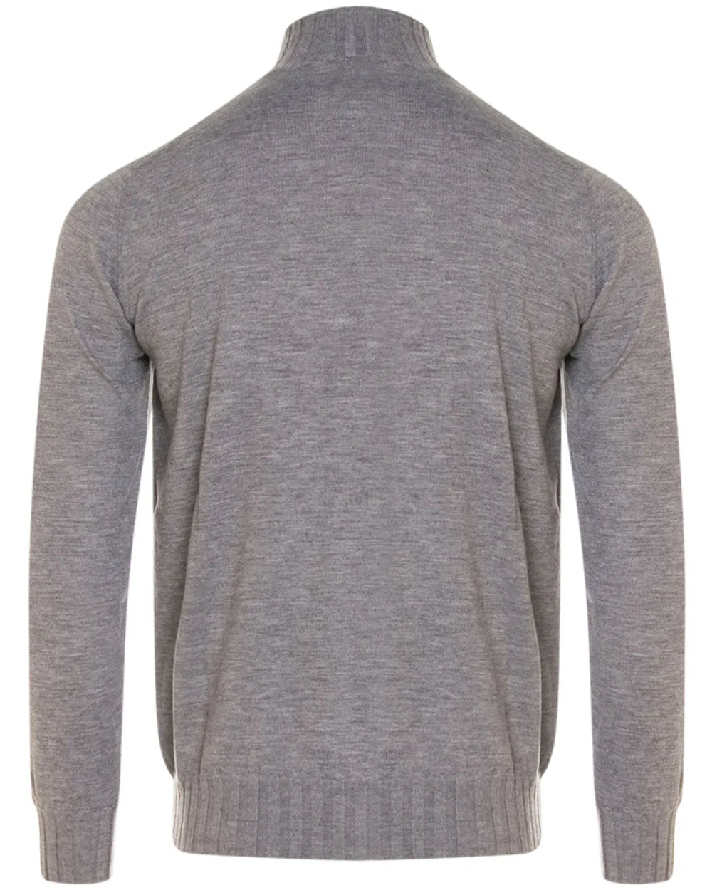 Grey Cashmere Full Zip Sweater