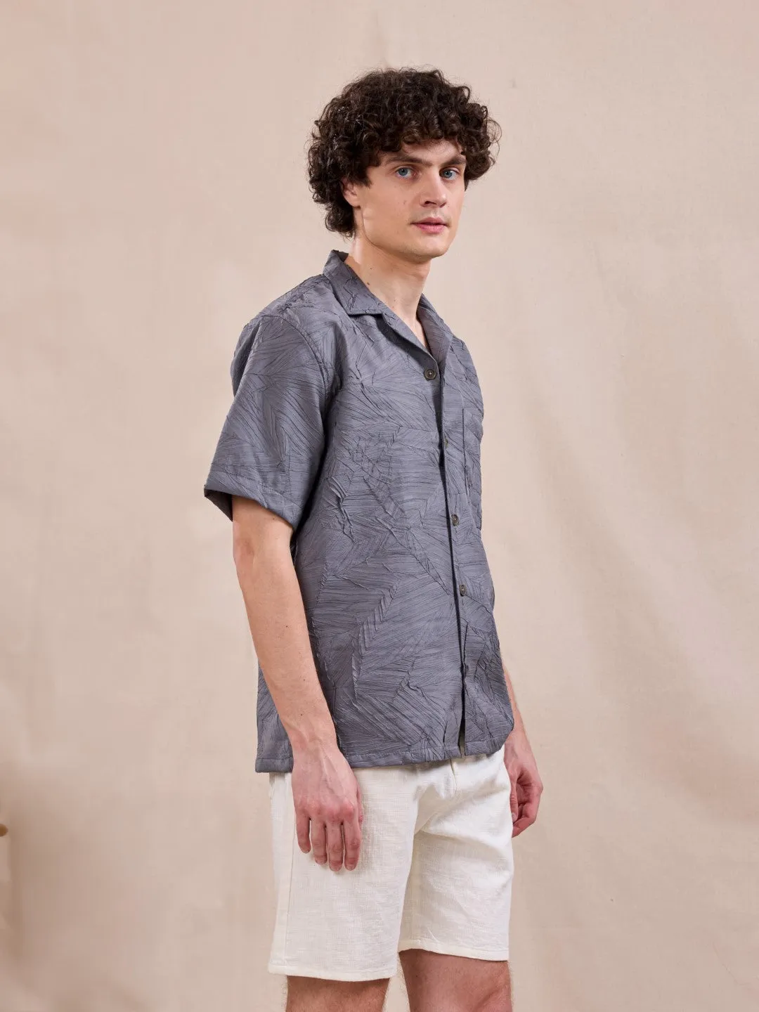 Grey Plain Resort Shirt