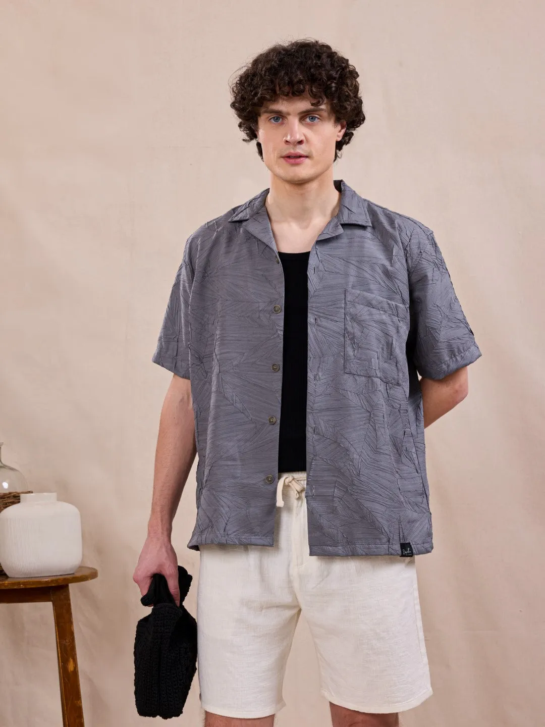 Grey Plain Resort Shirt