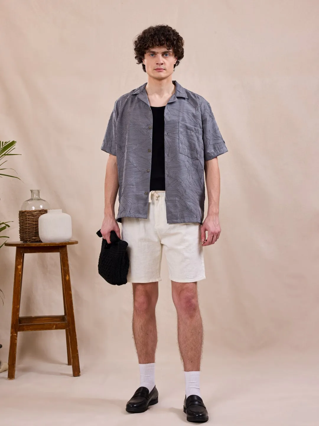 Grey Plain Resort Shirt