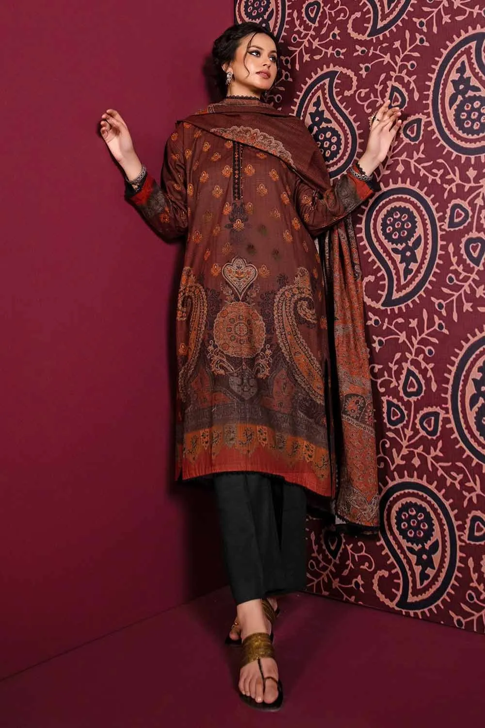 Gul Ahmed 3PC Cotton Linen Unstitched Suit K-32007