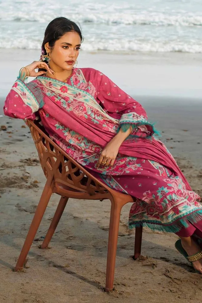 Gul Ahmed 3PC Digital Printed Cotail Linen Unstitched Suit CV-32004