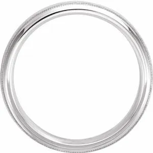 Half Round Band with Hammer Finish & Milgrain 51542 - 3 mm - 8 mm