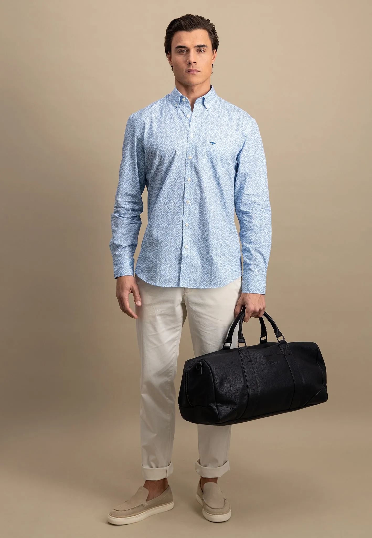 Hemd aus Baumwolle mit Brusttasche und Print