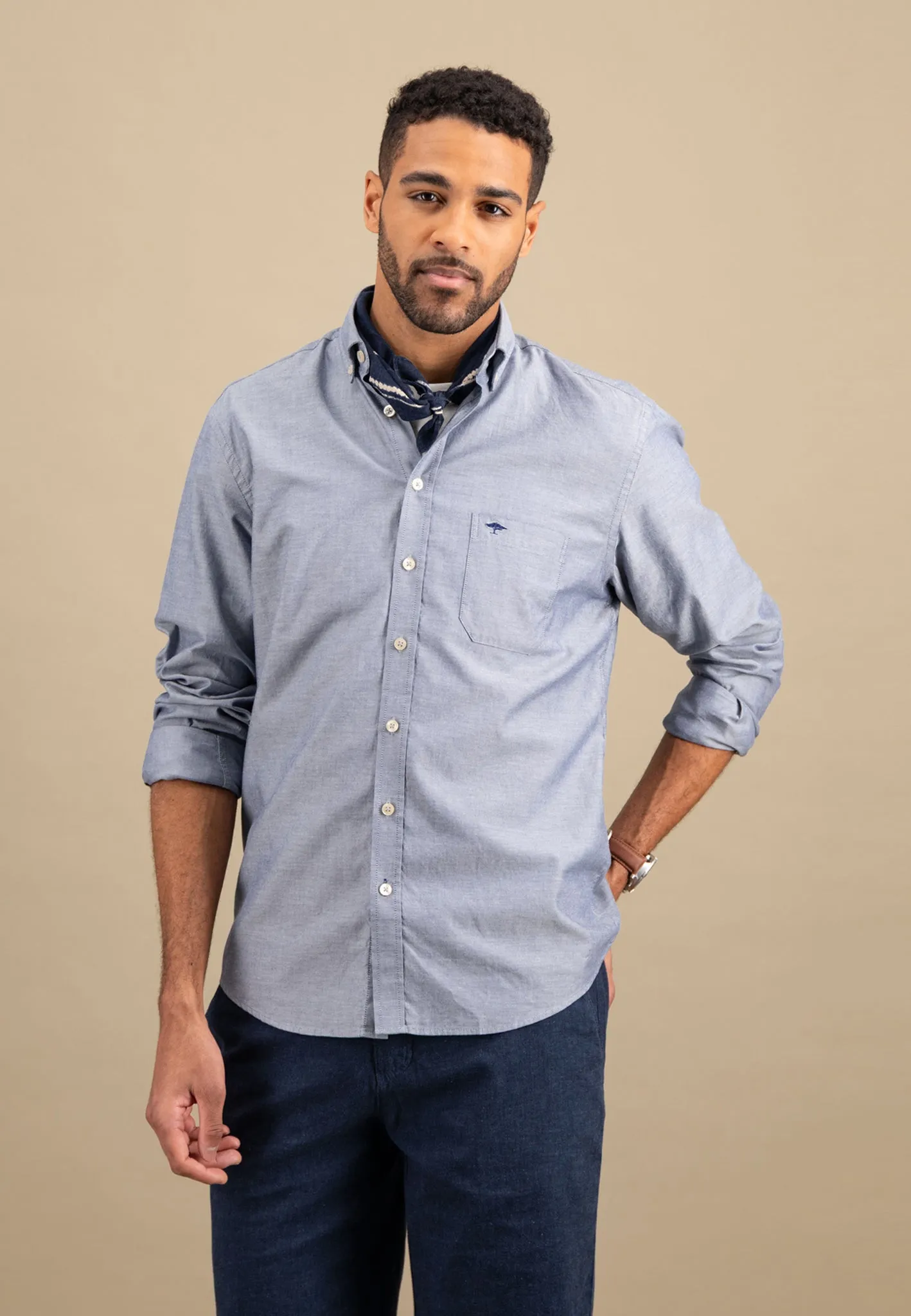 Hemd aus Baumwolle mit Button-Down-Kragen