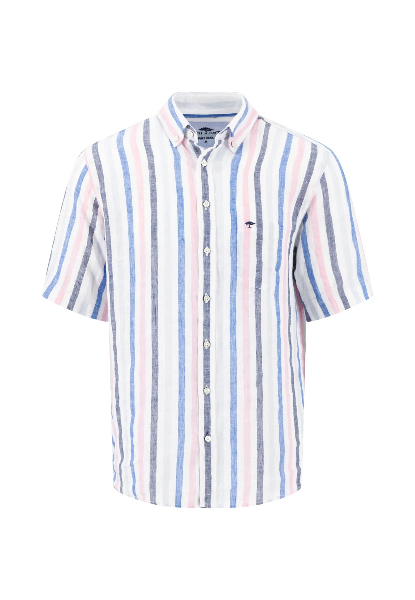 Hemd aus Leinen mit Button-Down-Kragen und Streifen