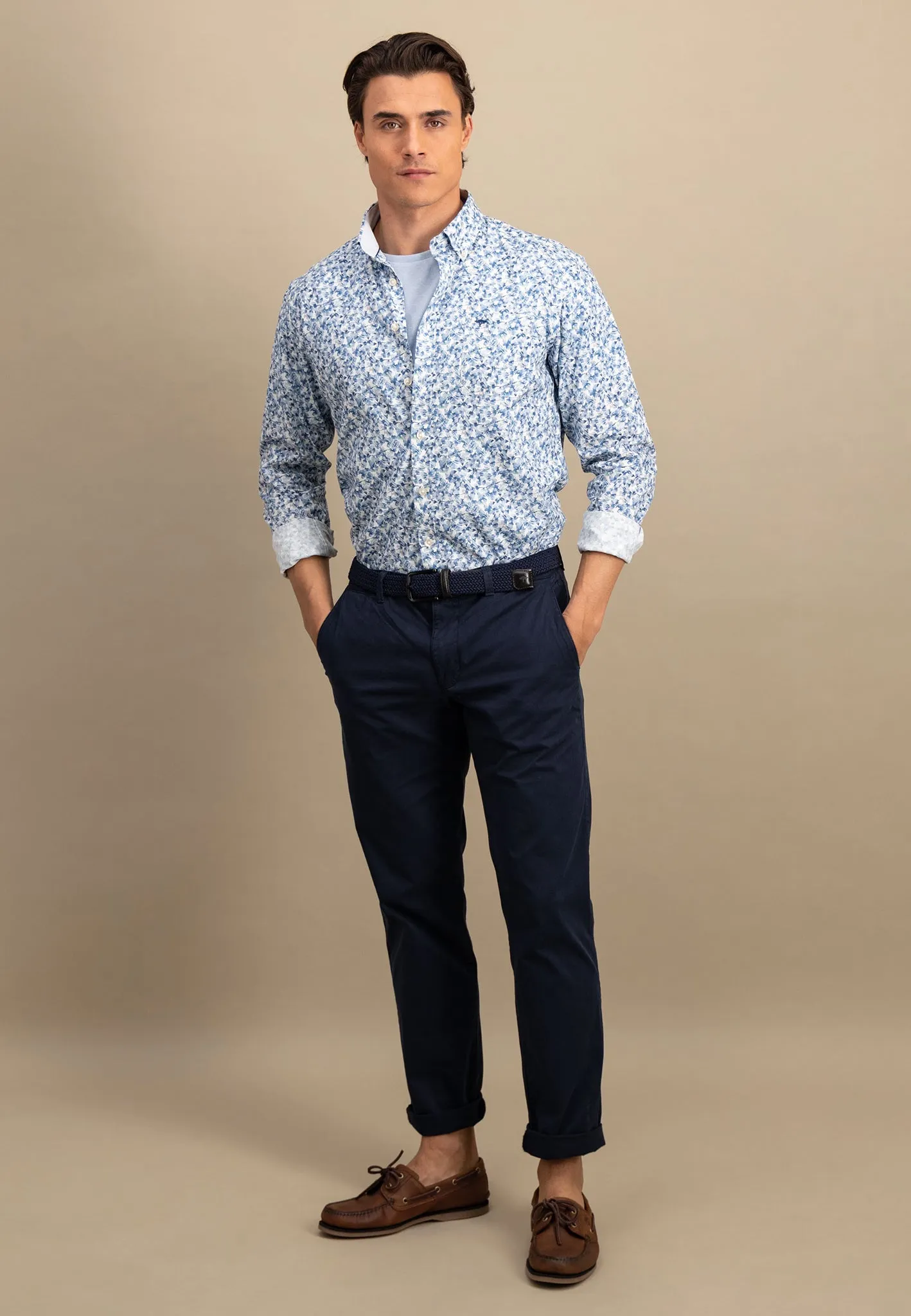 Hemd mit Button-Down-Kragen und floralem Print