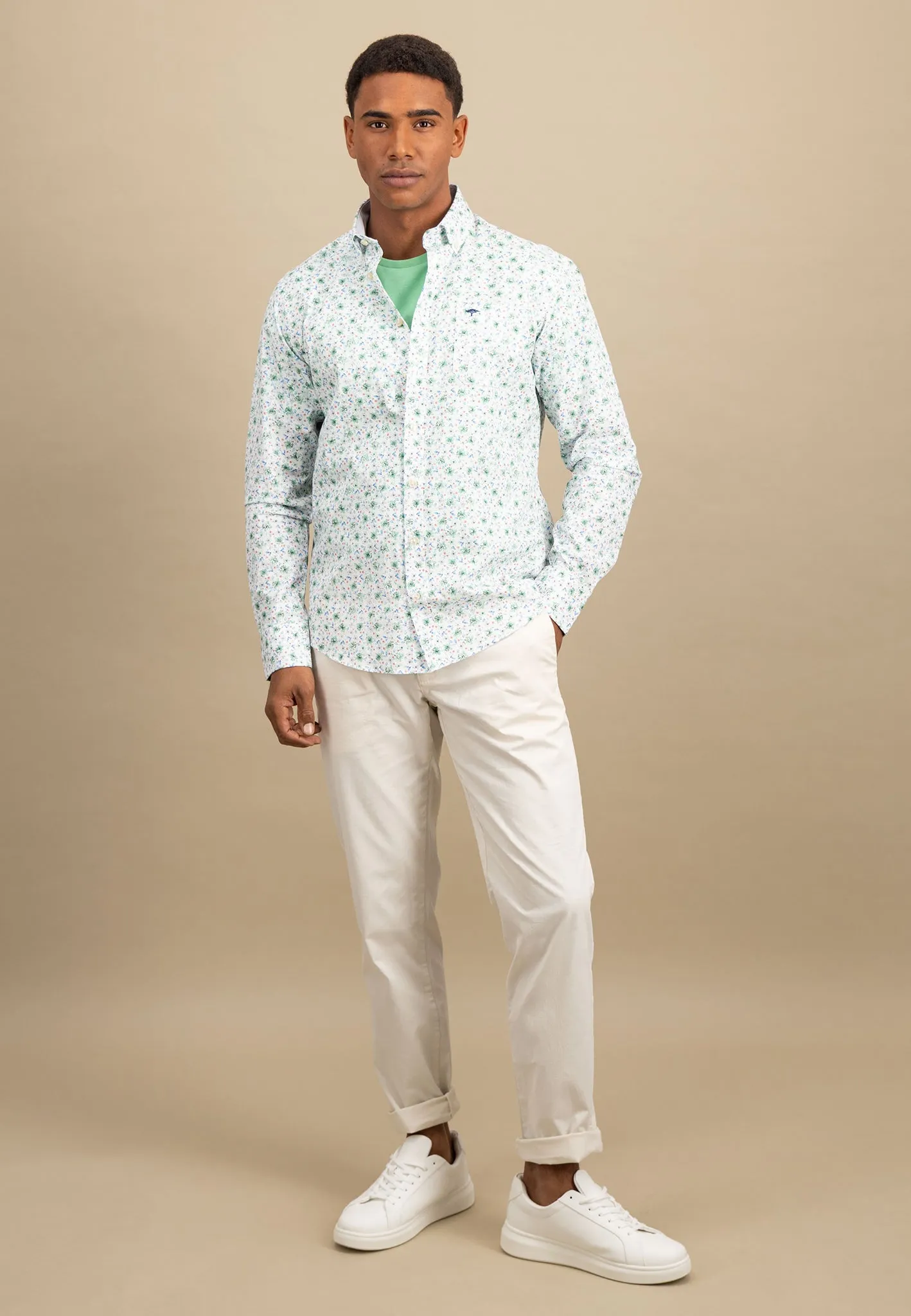 Hemd mit Button-Down-Kragen und floralem Print