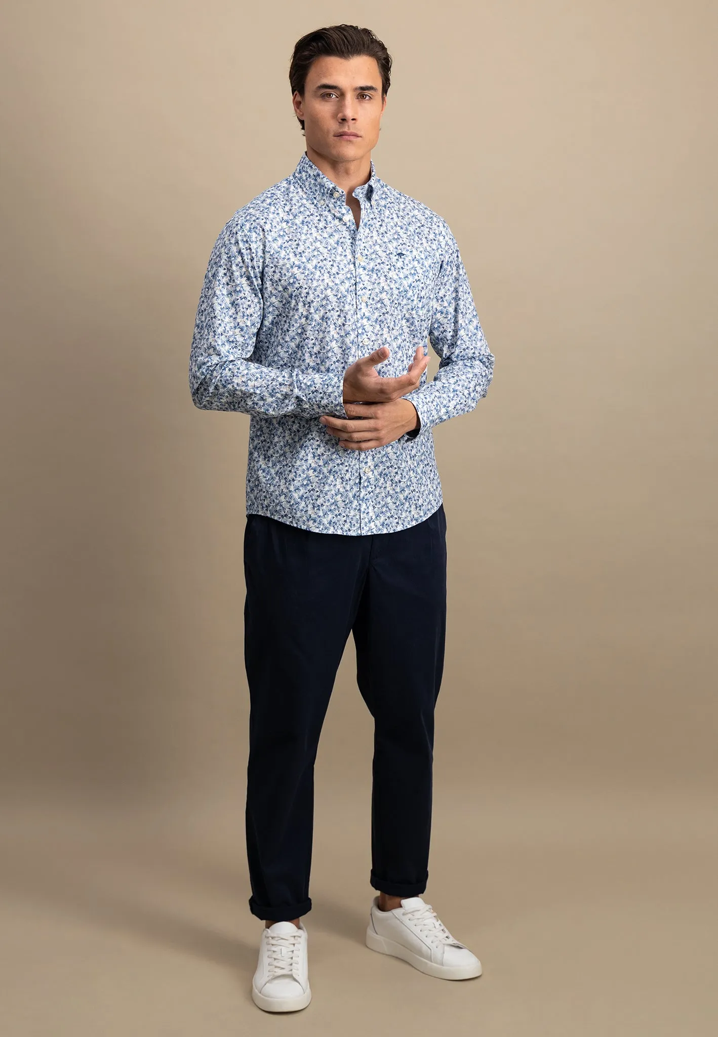 Hemd mit Button-Down-Kragen und floralem Print