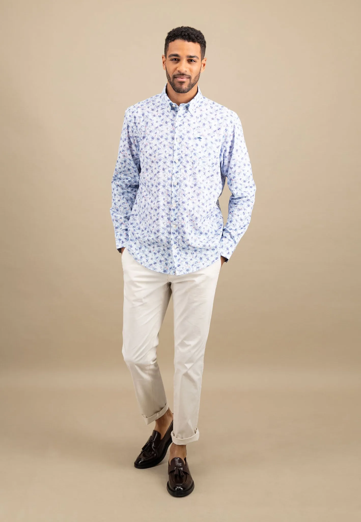 Hemd mit Button-Down-Kragen und floralem Print