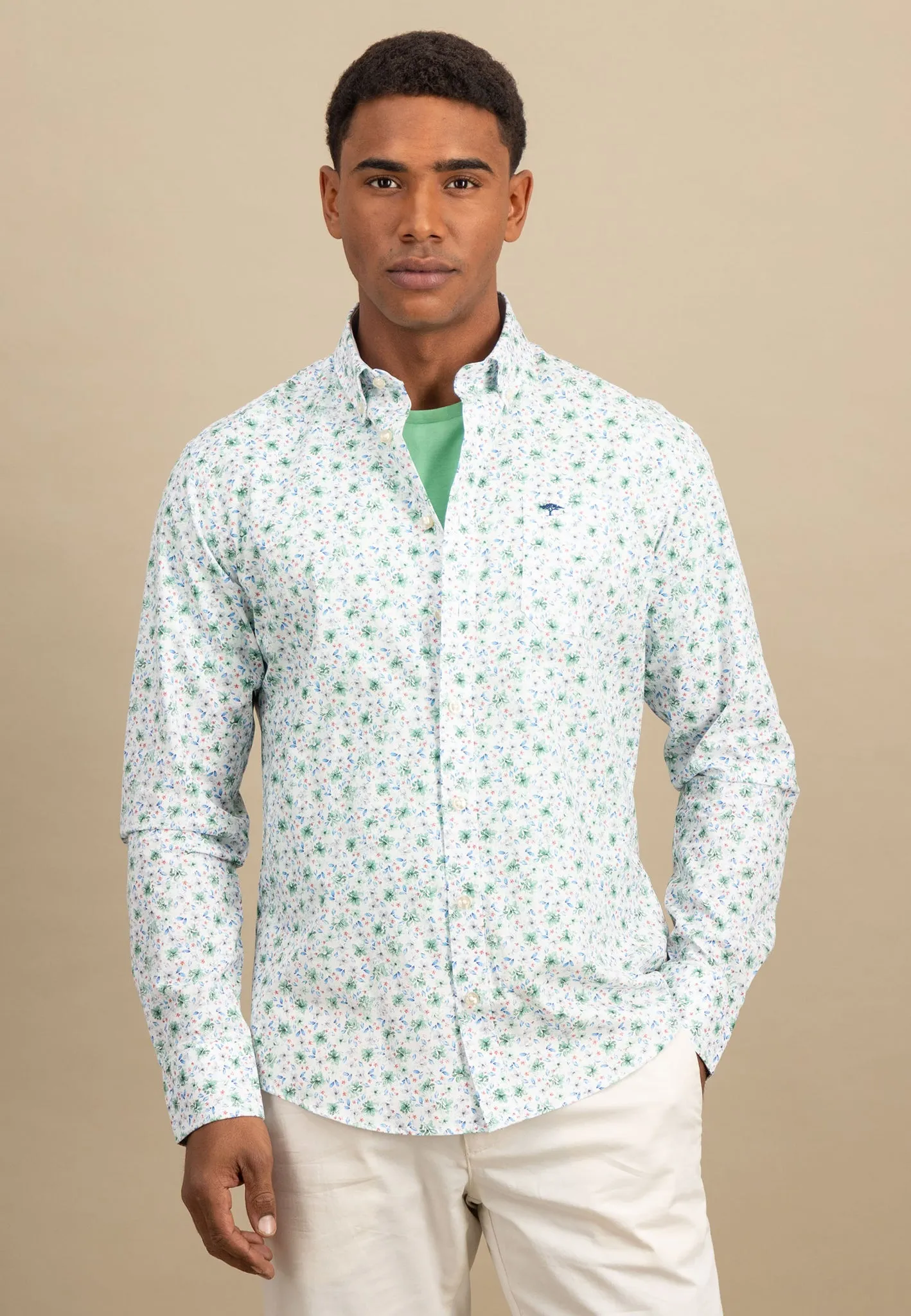 Hemd mit Button-Down-Kragen und floralem Print