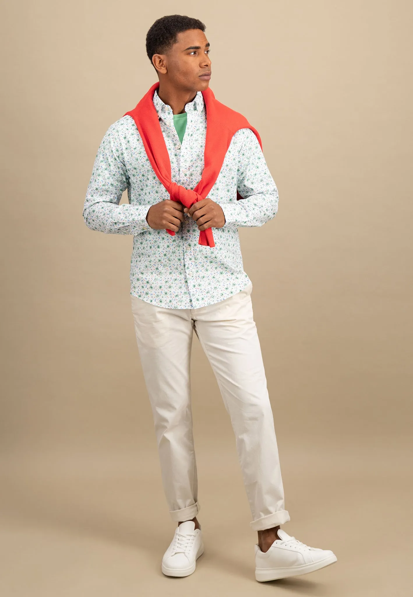 Hemd mit Button-Down-Kragen und floralem Print