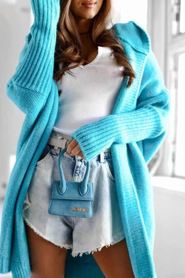 Hooded Knitwear Patchwork Sweater women