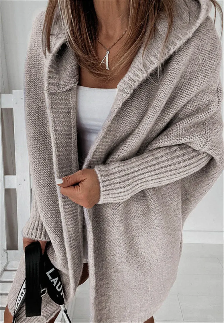 Hooded Knitwear Patchwork Sweater women