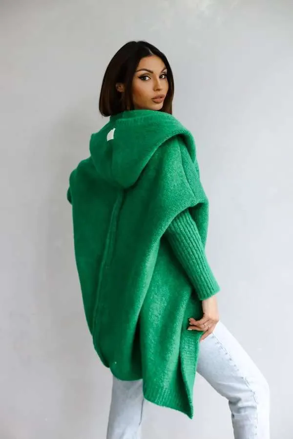 Hooded Knitwear Patchwork Sweater women