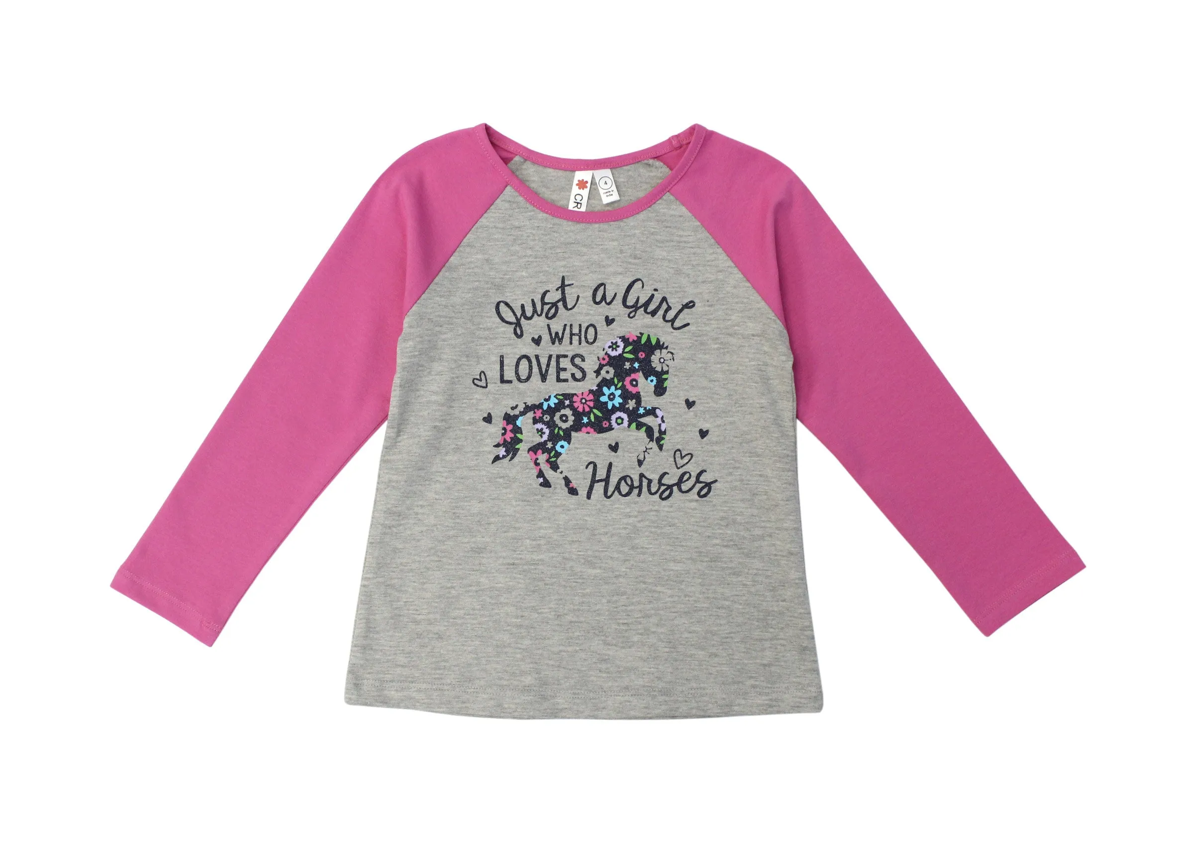 Horse Love Glitter Raglan Top