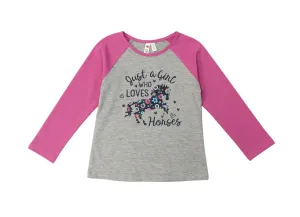 Horse Love Glitter Raglan Top