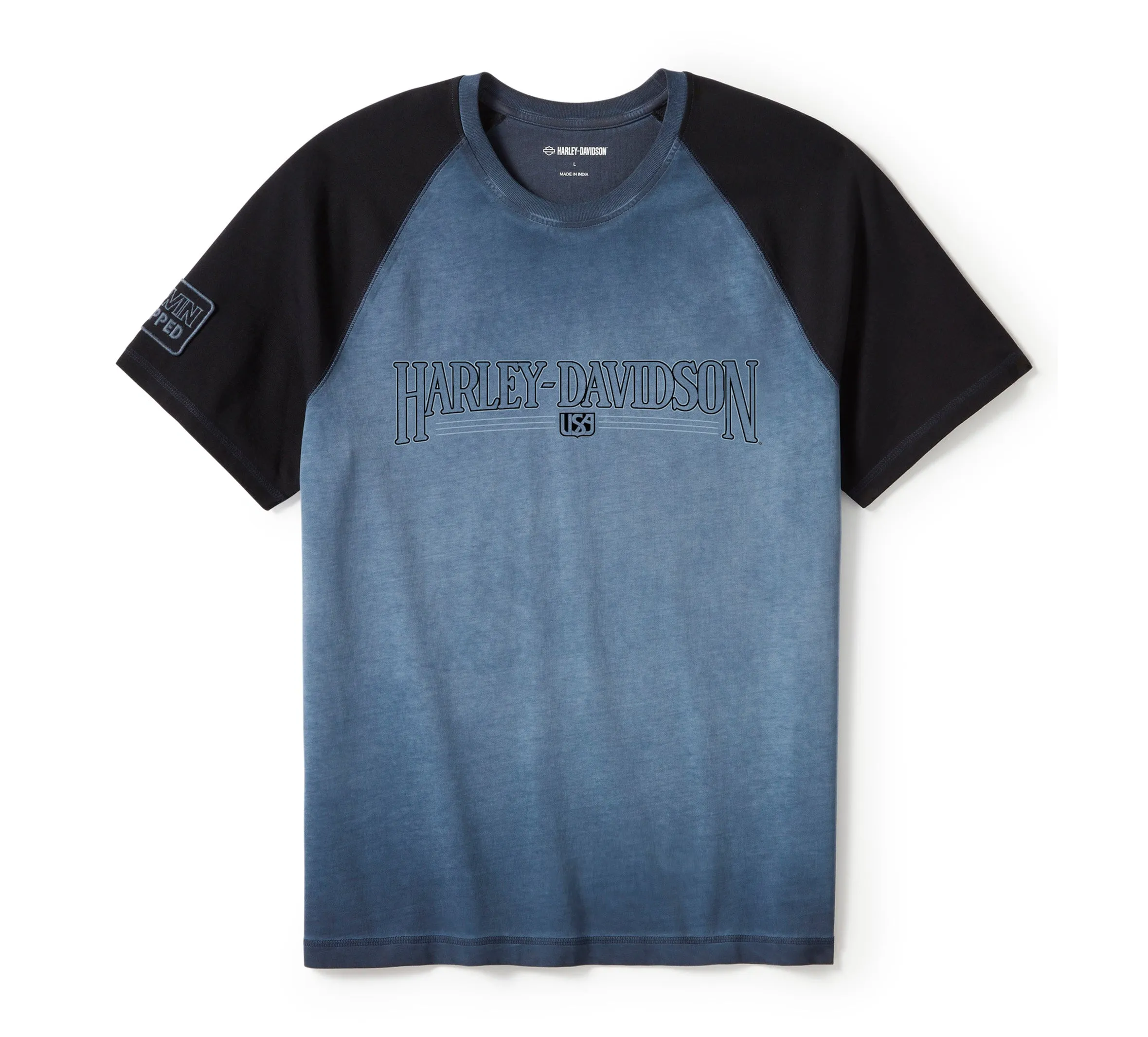Iron Bond II Short Sleeve Tee - Colorblock - Mood Indigo & Harley Black