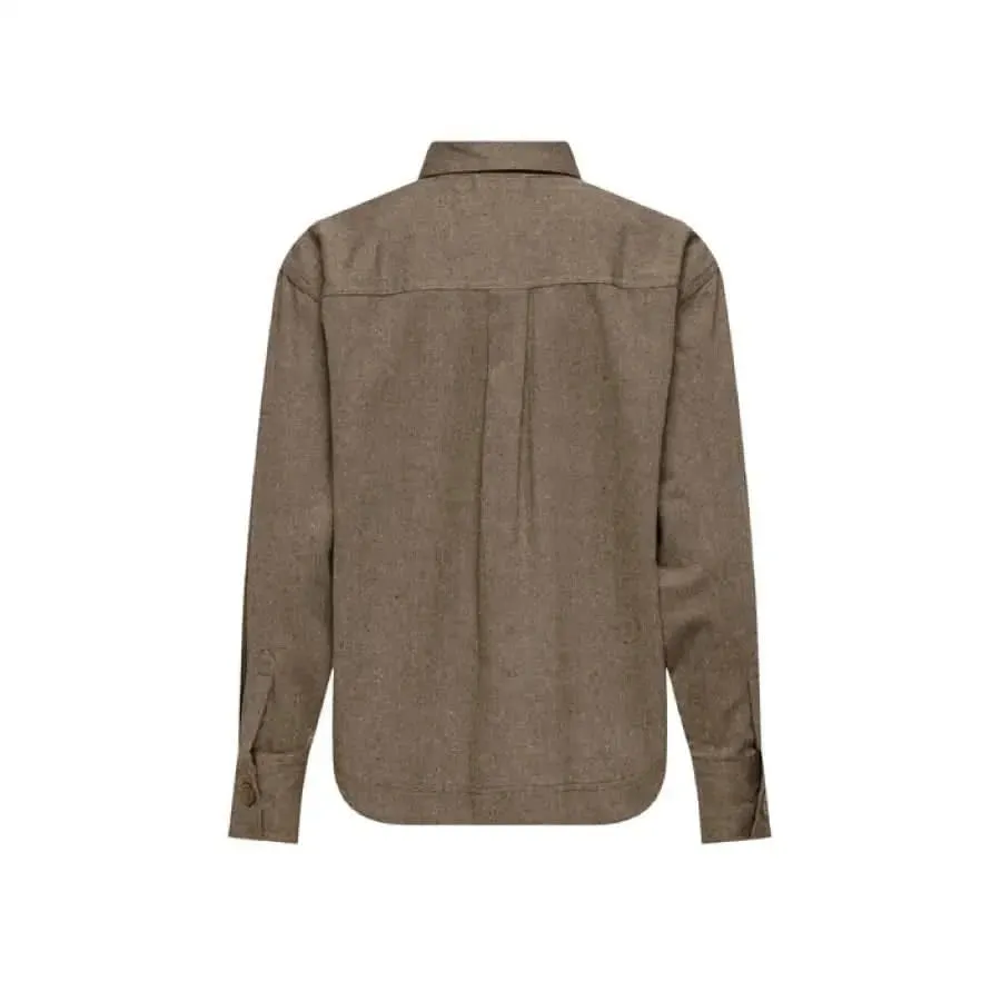 Jacqueline De Yong Women's Long Sleeve Brown Shirt