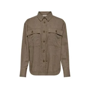 Jacqueline De Yong Women's Long Sleeve Brown Shirt