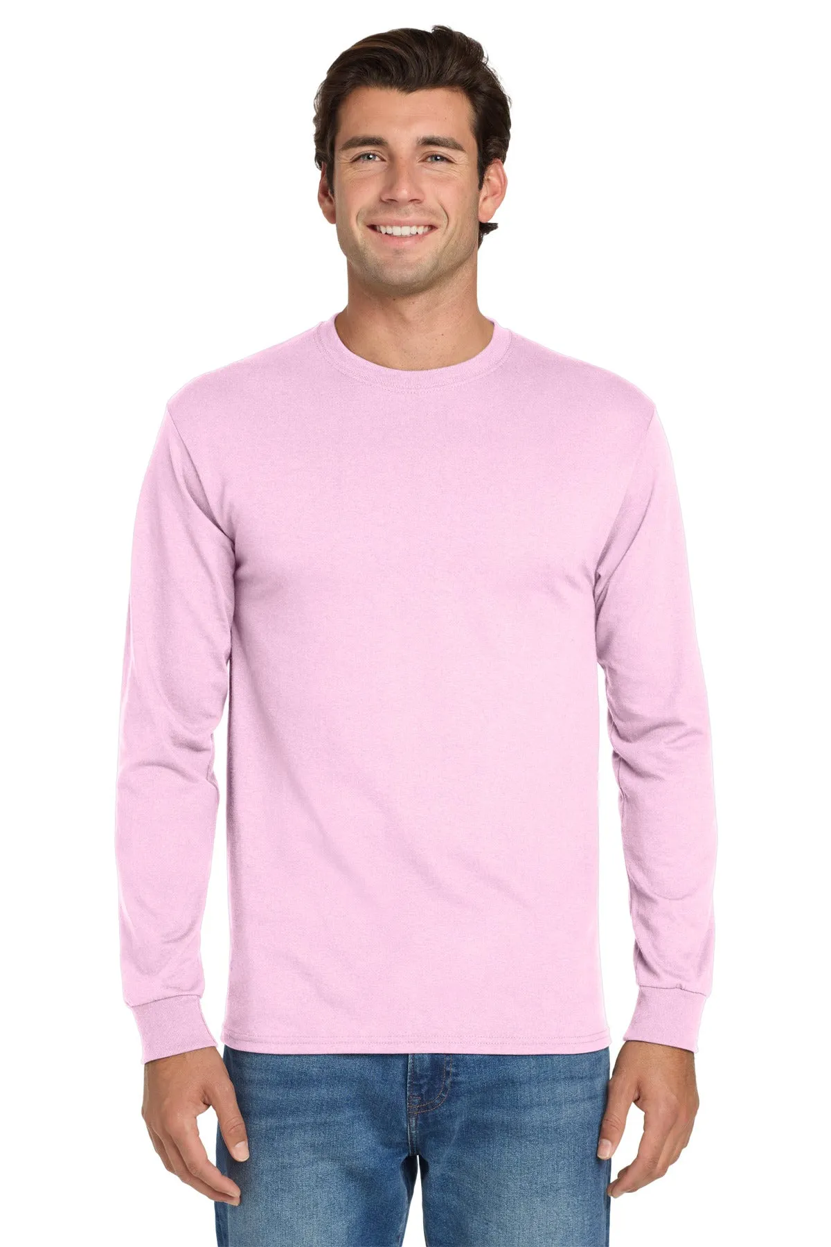 Jerzees Dri-Power 50/50 Cotton/Poly Long Sleeve T-Shirt.  29LS Classic Pink