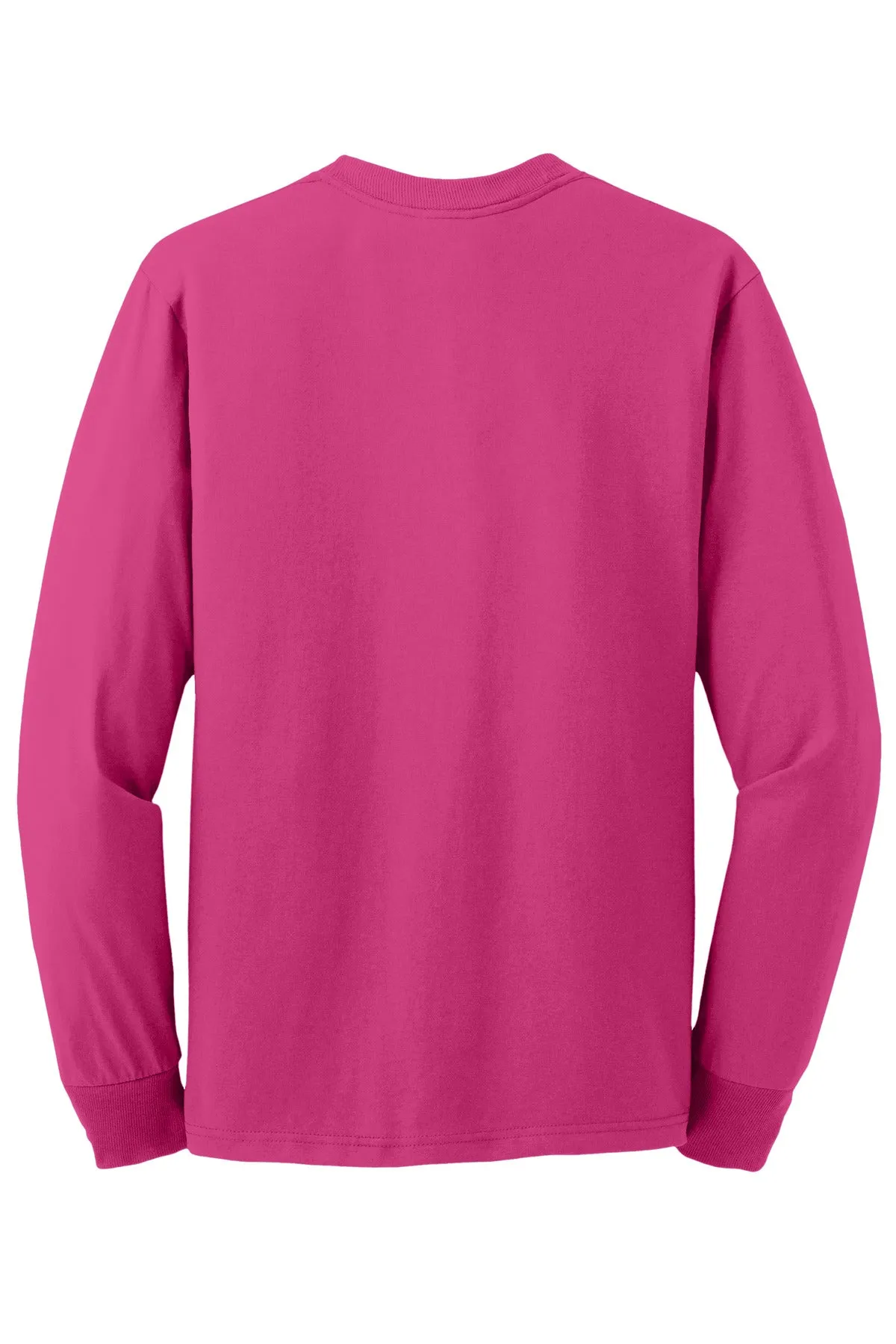 Jerzees Dri-Power 50/50 Cotton/Poly Long Sleeve T-Shirt.  29LS Cyber Pink