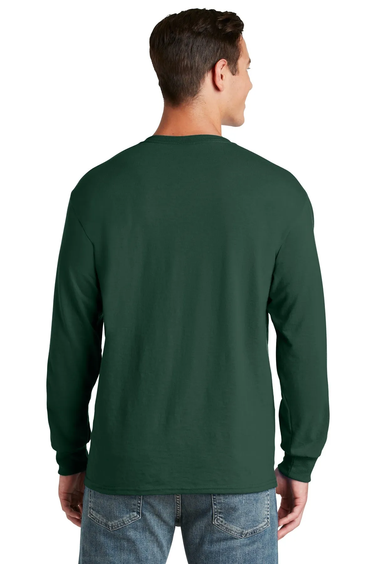 Jerzees Dri-Power 50/50 Cotton/Poly Long Sleeve T-Shirt.  29LS Forest Green